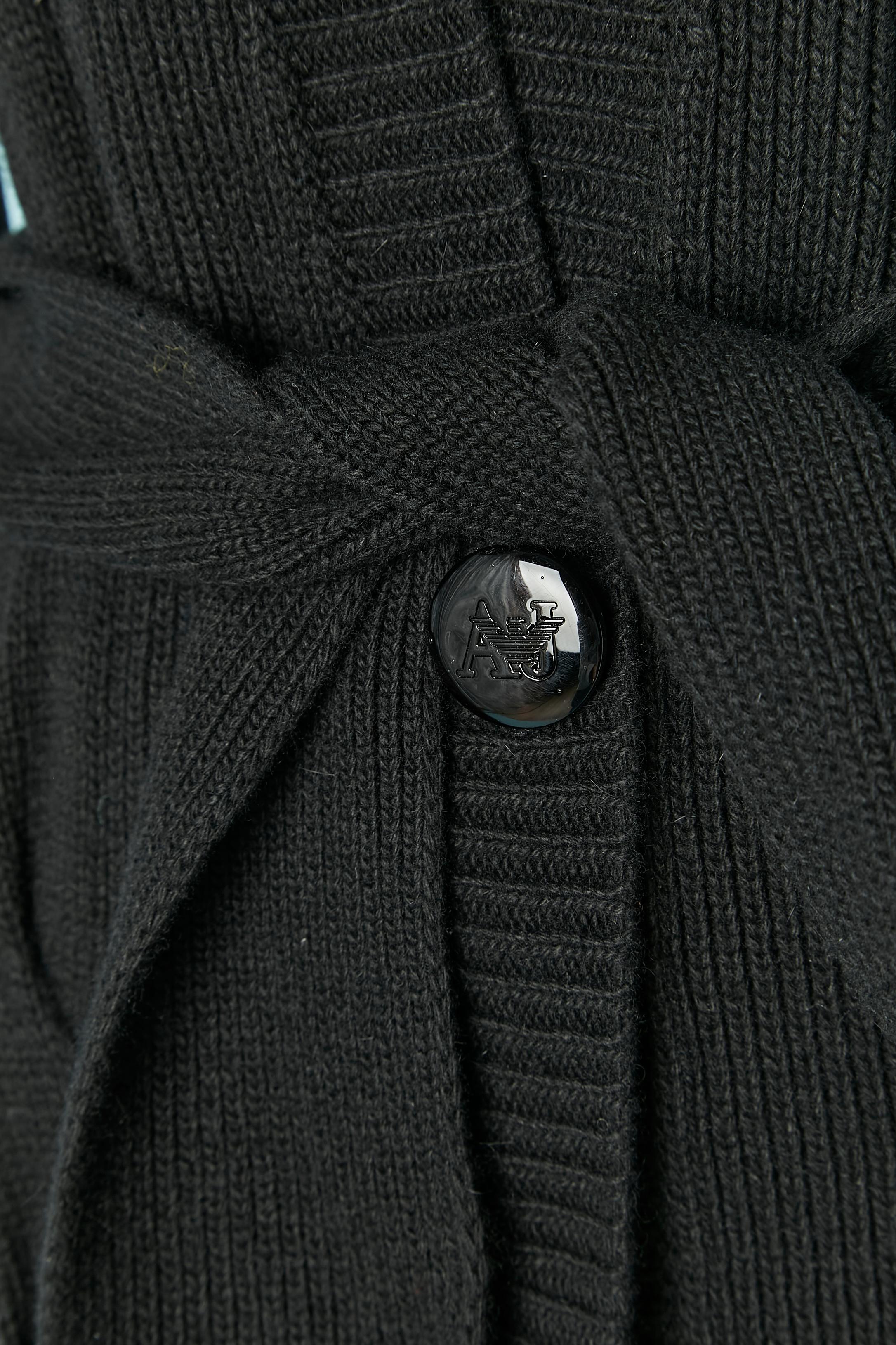 Black cardigan with belt ARMANI JEANS New with tag In New Condition For Sale In Saint-Ouen-Sur-Seine, FR