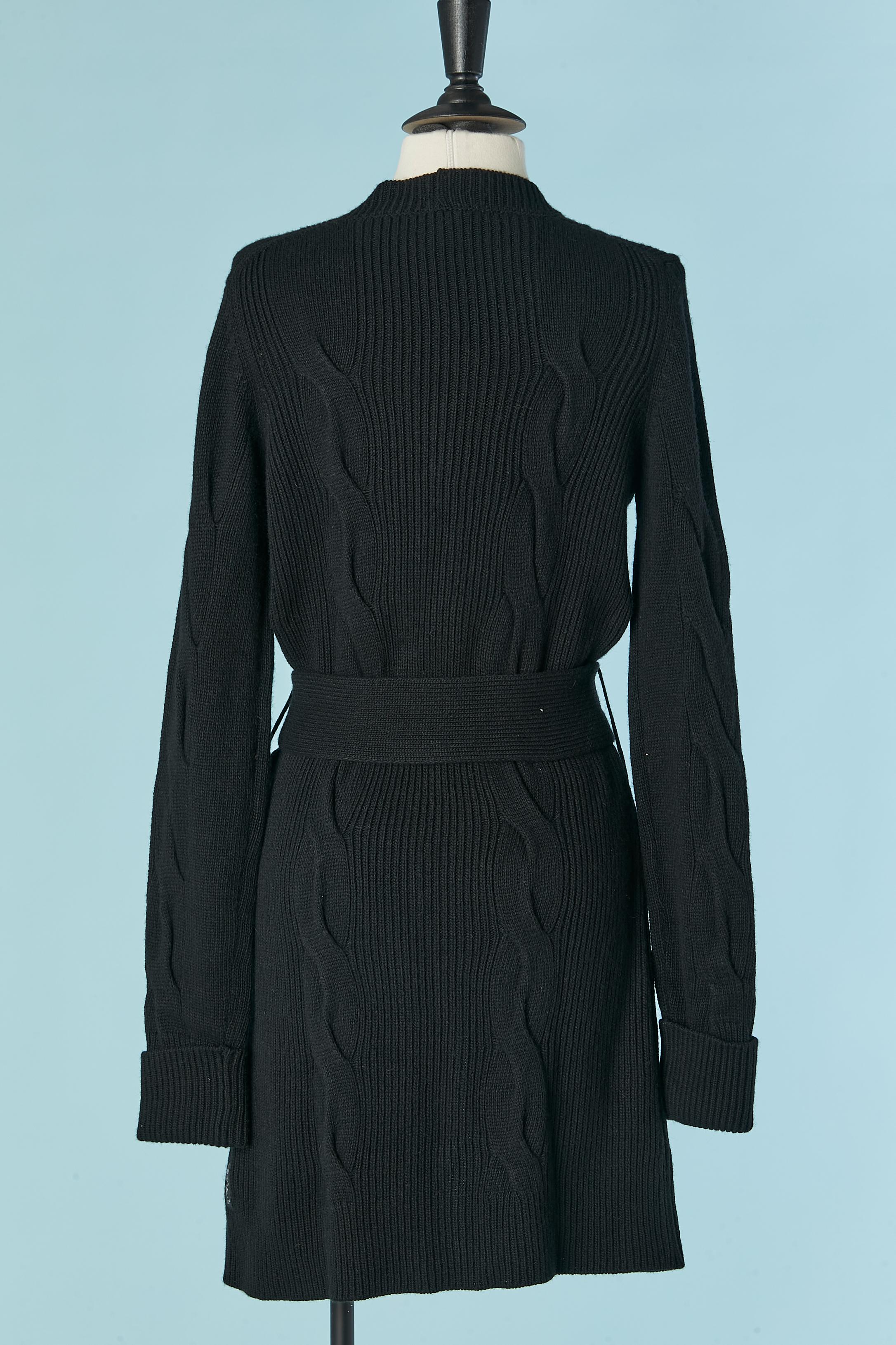 Black cardigan with belt ARMANI JEANS New with tag For Sale 2
