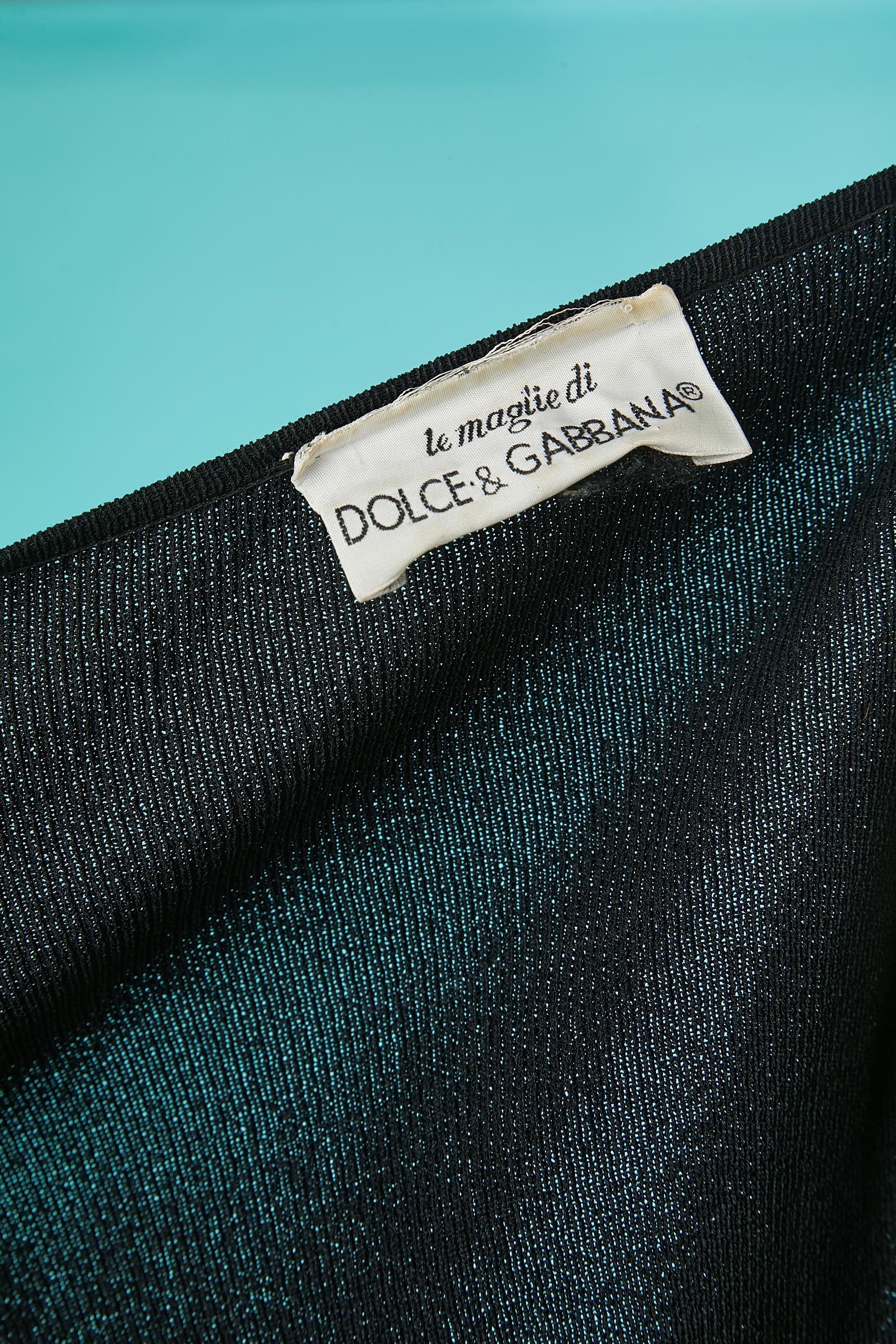 Black cardigan with metallic chain edge La Magiie di Dolce & Gabbana  For Sale 2