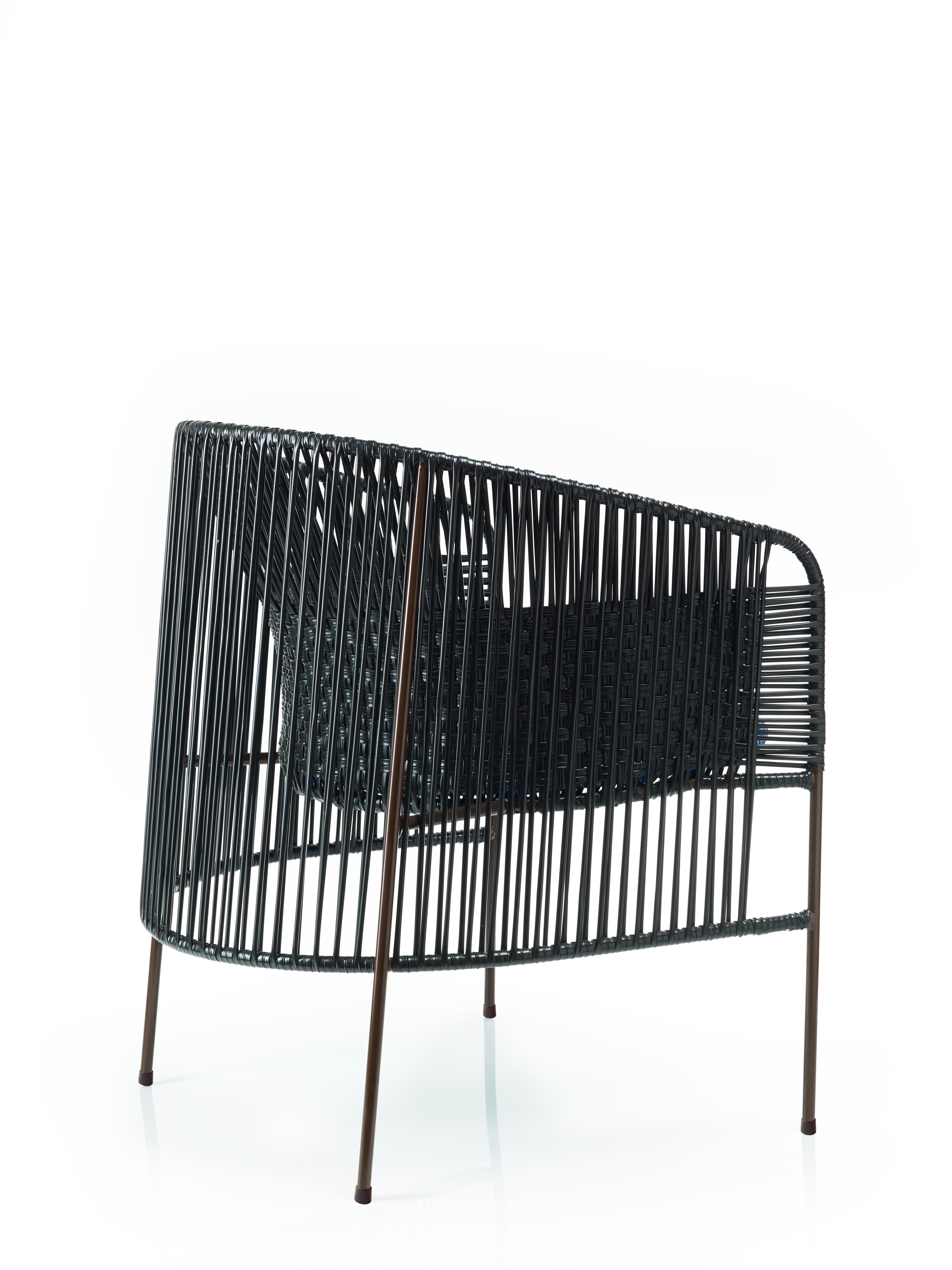 Powder-Coated Black Caribe Lounge Chair by Sebastian Herkner For Sale