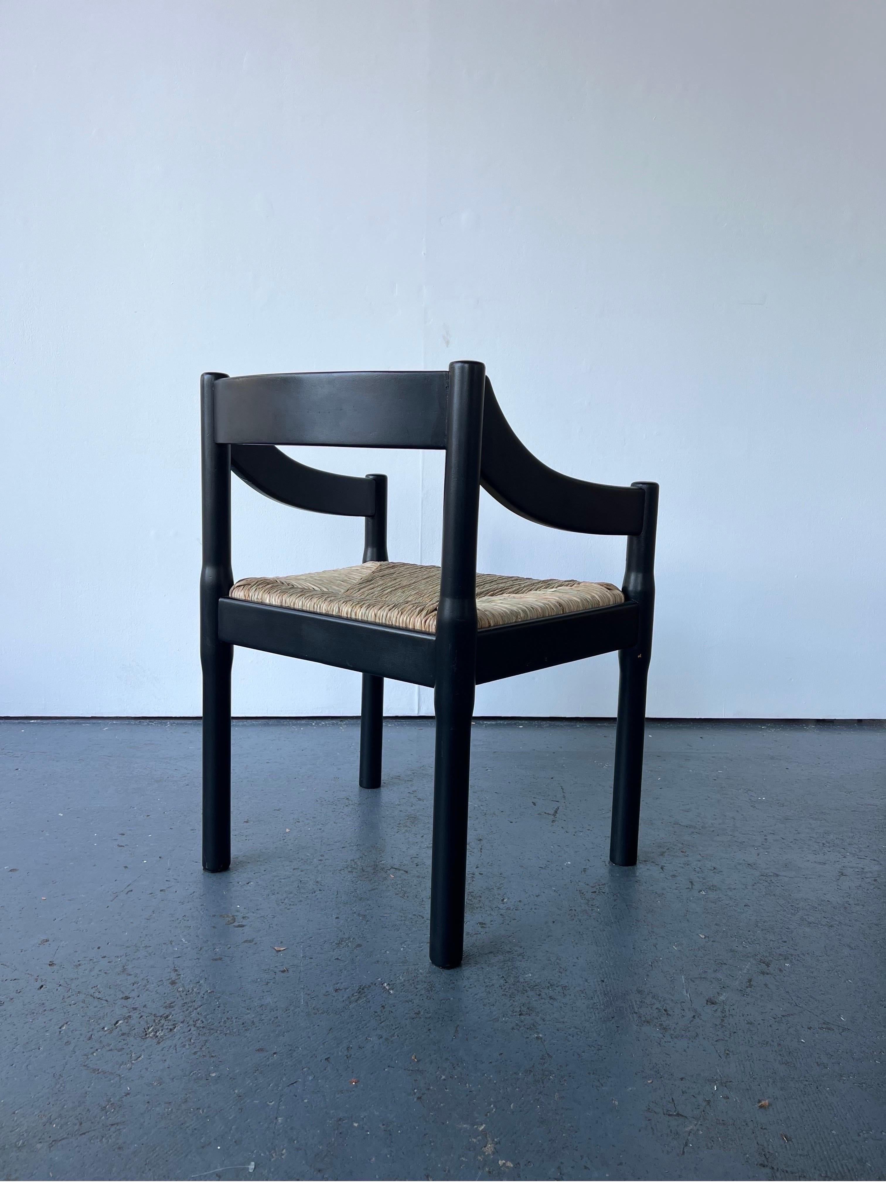 Black Carimate Carver Chair by Vico Magistretti For Sale 1