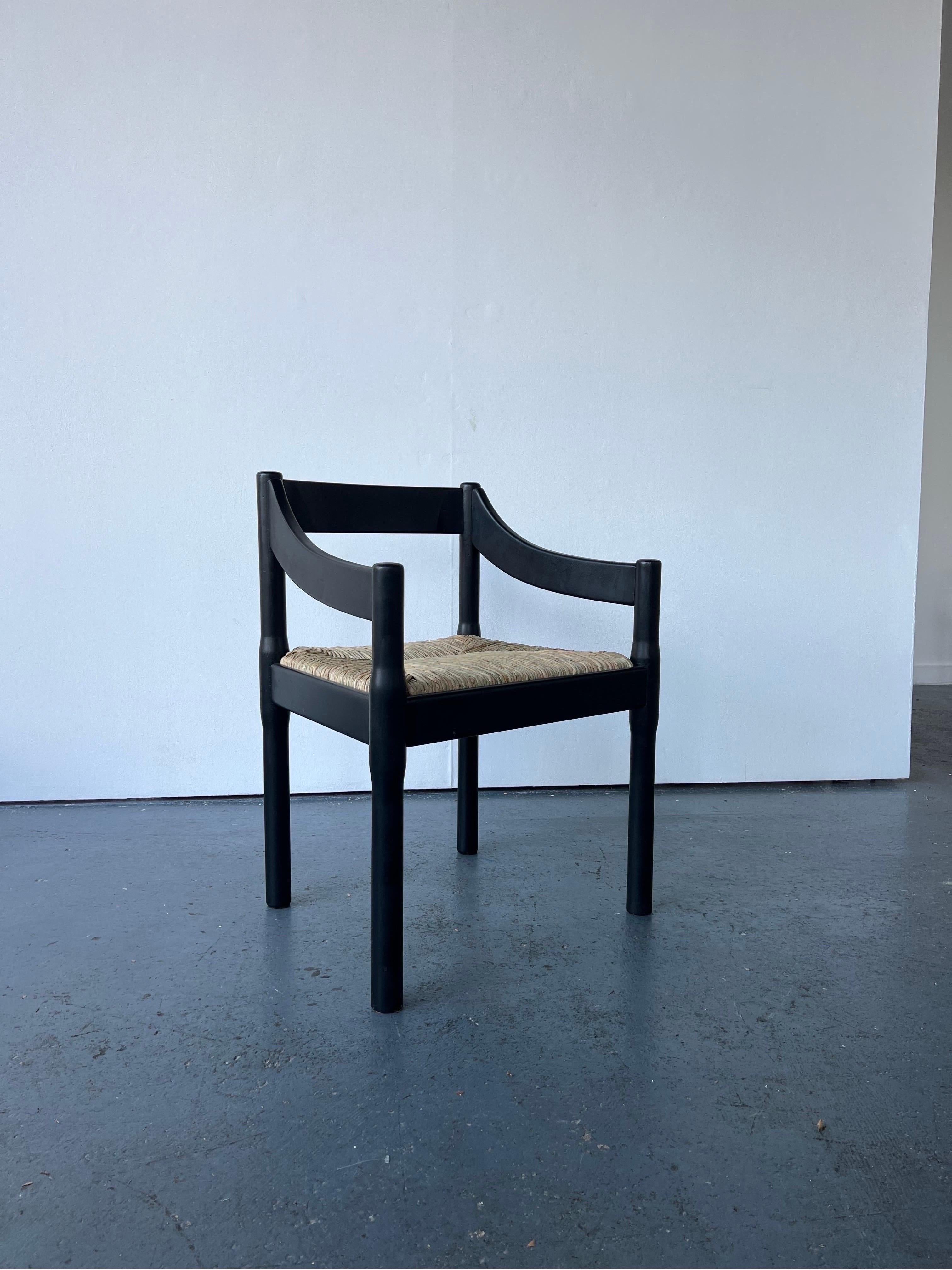 Black Carimate Carver Chair by Vico Magistretti For Sale 3