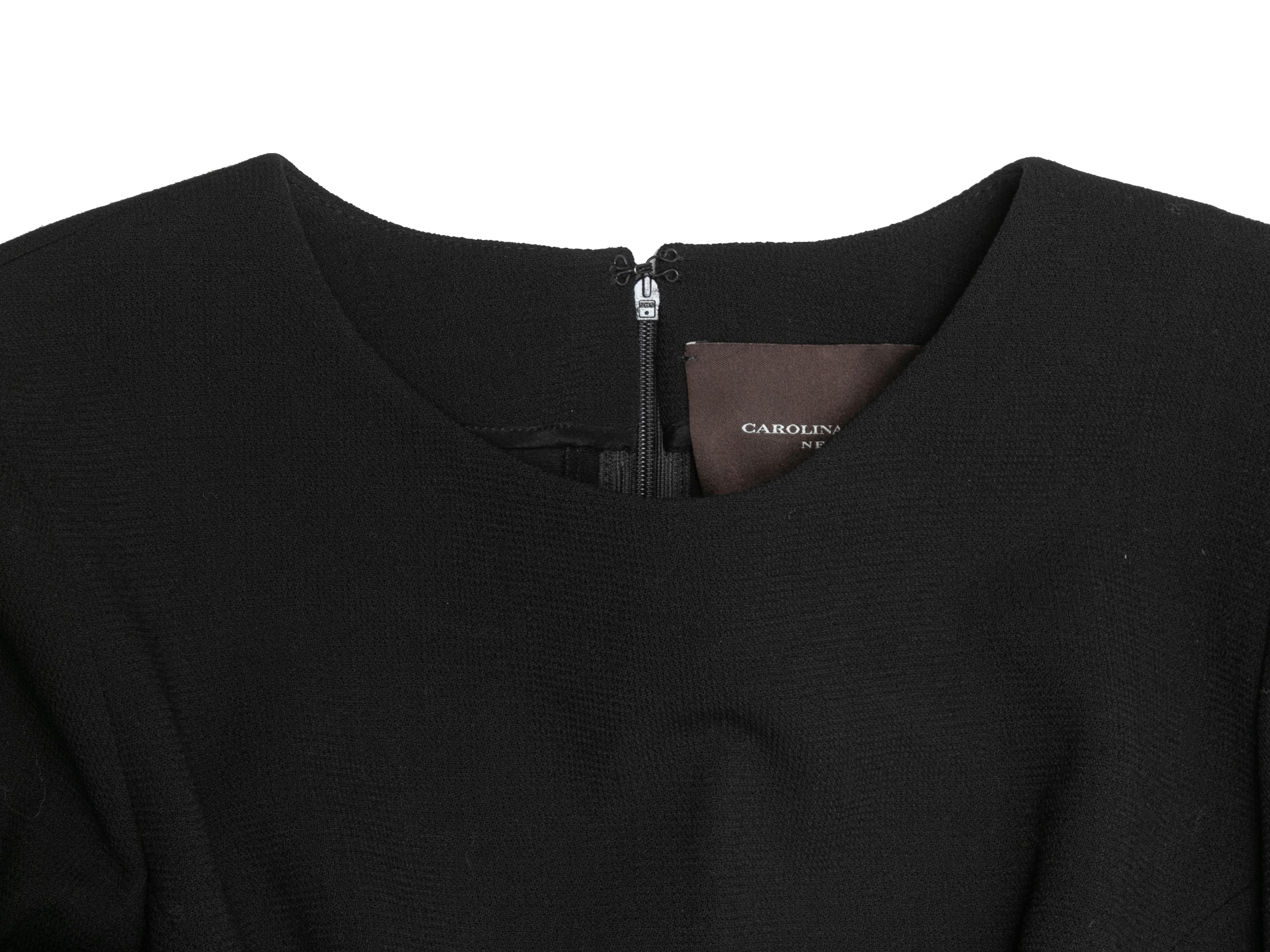 Carolina Herrera - Robe noire en laine vierge, taille US 10 Pour femmes en vente