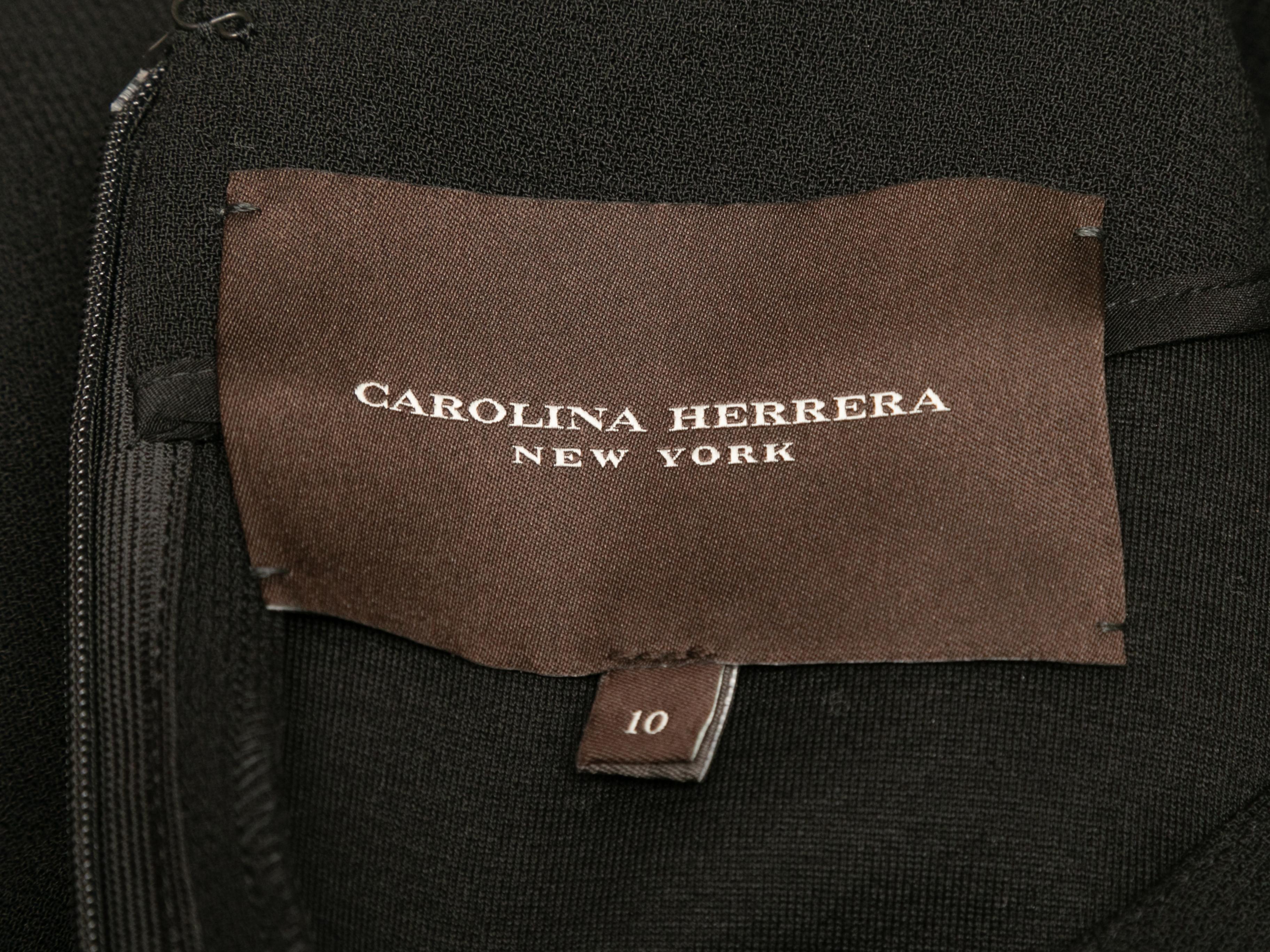 Carolina Herrera - Robe noire en laine vierge, taille US 10 en vente 1