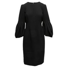 Carolina Herrera - Robe noire en laine vierge, taille US 10