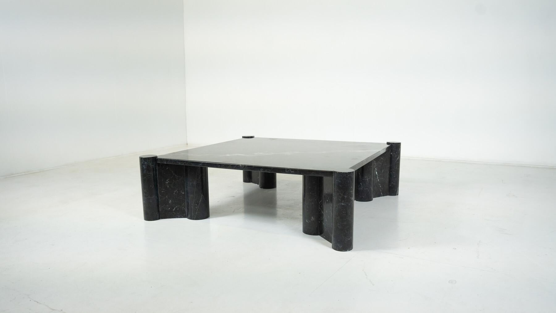 Mesa de centro Jumbo de mármol de Carrara negro de Gae Aulenti para Knoll Inc, años 60 Moderno de mediados de siglo en venta