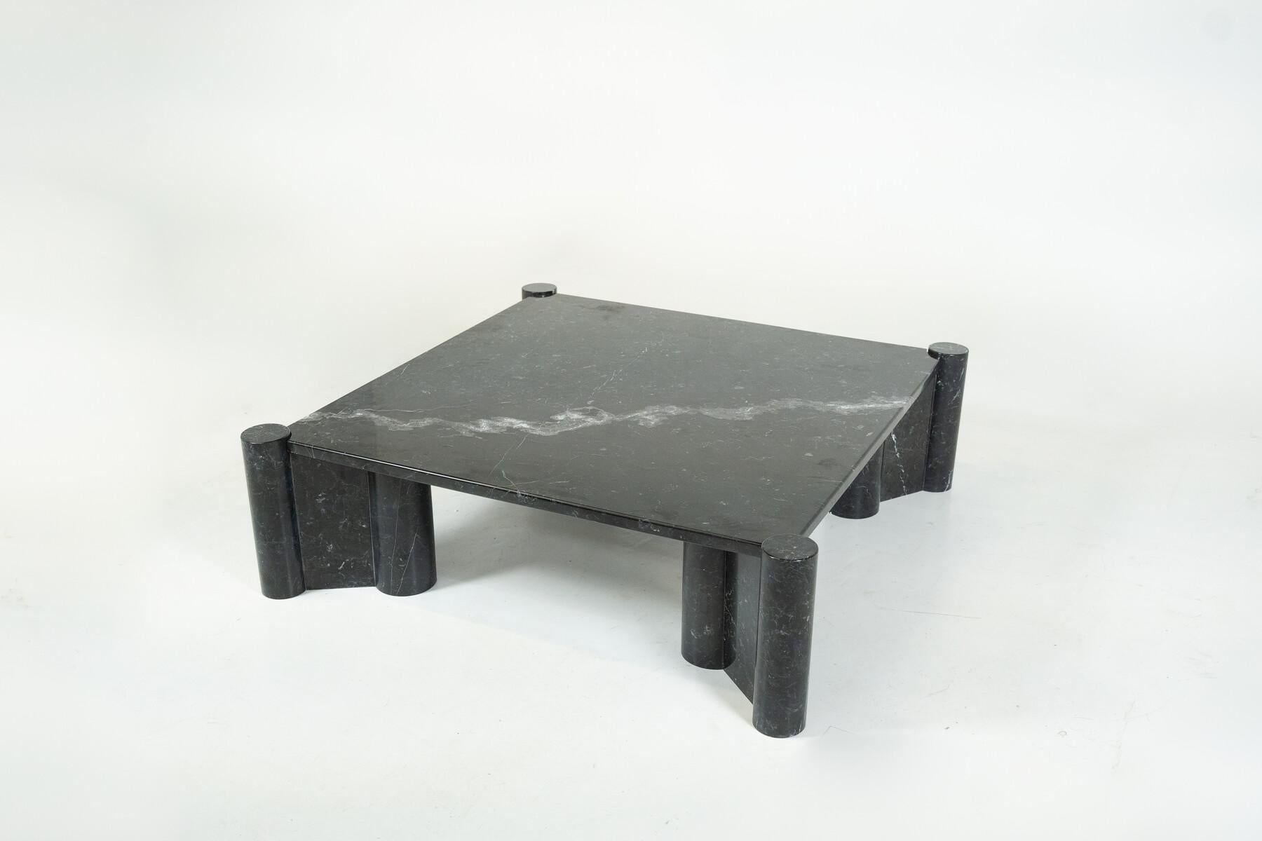 Mesa de centro Jumbo de mármol de Carrara negro de Gae Aulenti para Knoll Inc, años 60 mediados del siglo XX en venta