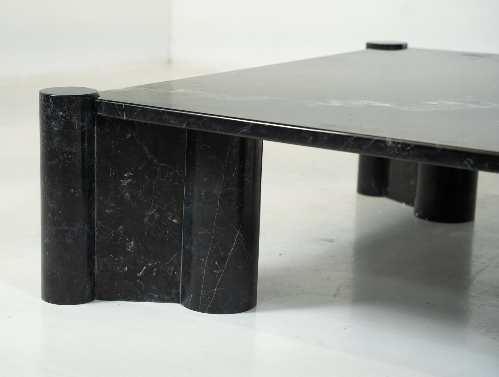Mesa de centro Jumbo de mármol de Carrara negro de Gae Aulenti para Knoll Inc, años 60 en venta 1