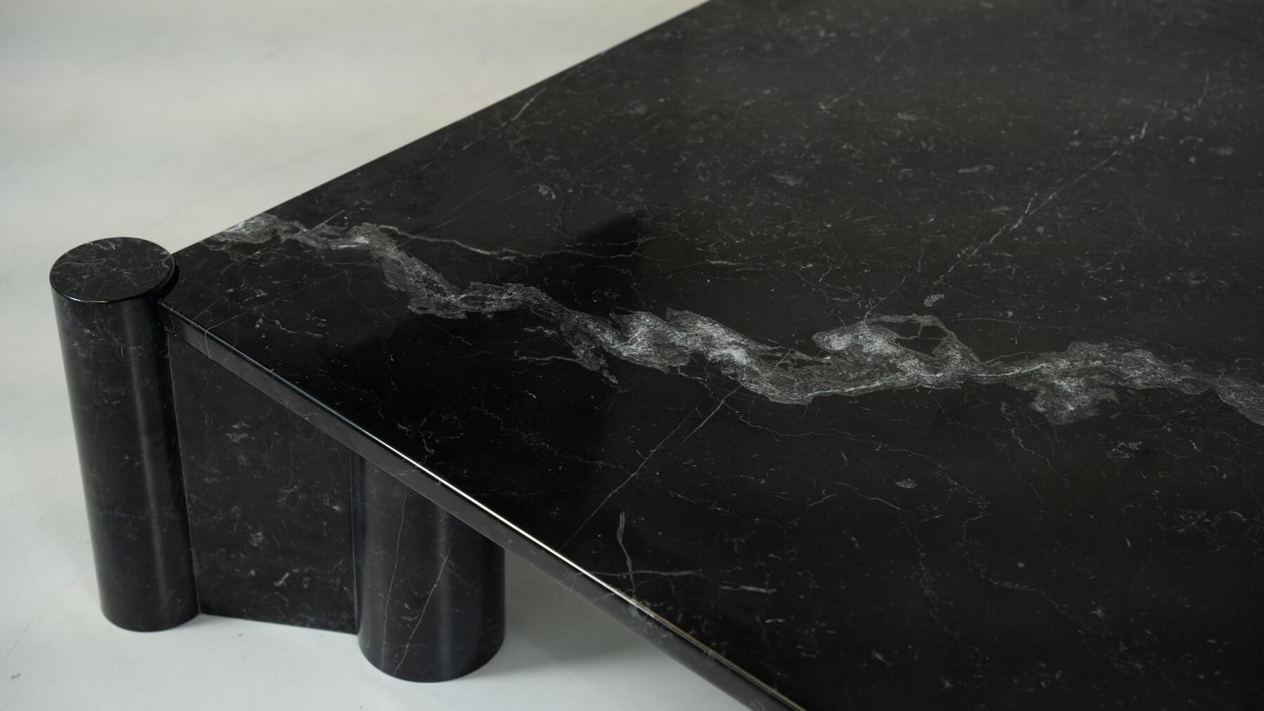 Mesa de centro Jumbo de mármol de Carrara negro de Gae Aulenti para Knoll Inc, años 60 en venta 2