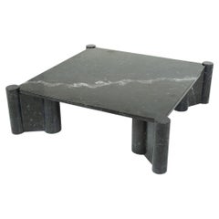 Mesa de centro Jumbo de mármol de Carrara negro de Gae Aulenti para Knoll Inc, años 60