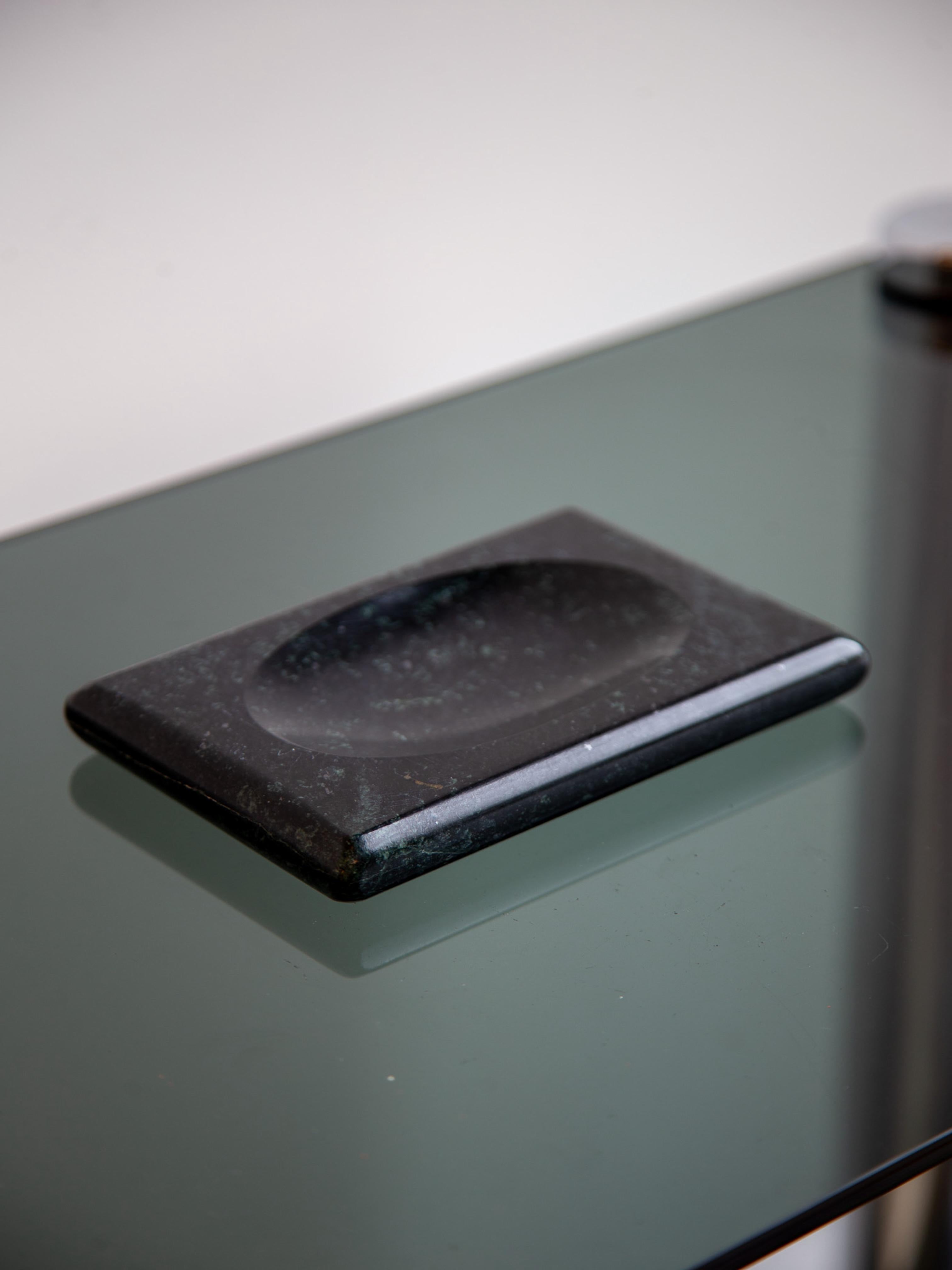 Italian Black Carrara Marble Soap Tray For Sale