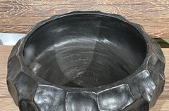 Black Carved Palm Bowl, Indonesia, Contemporary