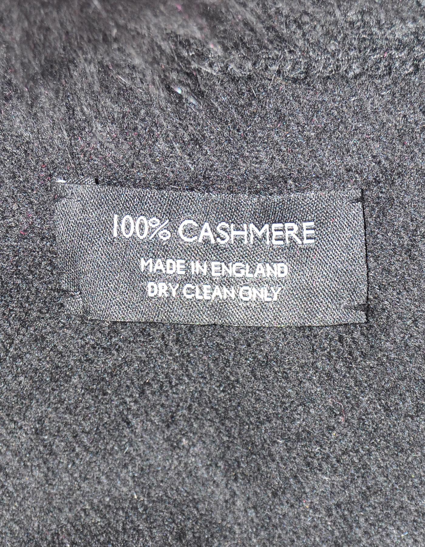 Women's Black Cashmere Cape W/ Mink Trim 