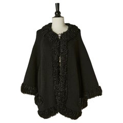 Black cashmere cardigan with ruffle edge CHANEL