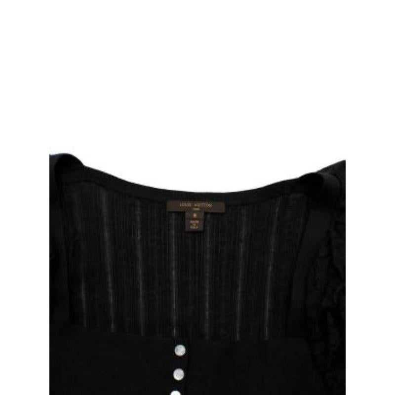 Black Cashmere & Silk Knitted Ruffle Dress For Sale 2