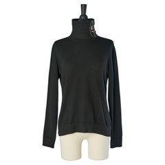 Schwarzer Kaschmir-Rollkragenpullover Chanel