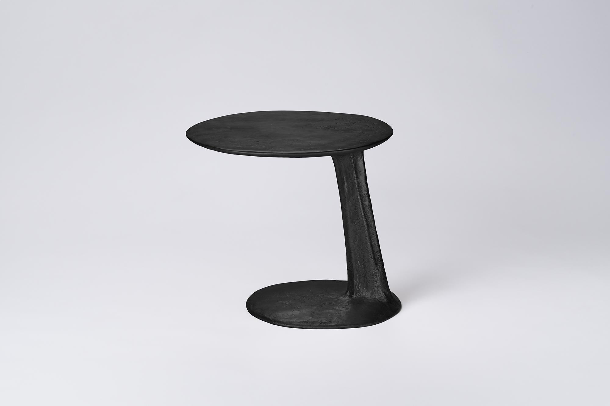 Black Cast Brass Lava Large Side Table by Atelier V&F
Dimensions: D 52 x W 50 x H 46 cm. 
Materials: Cast brass with a black finish.

Available in different finishes (cast, black and silver). Available in two different sizes. Prices may vary. Please