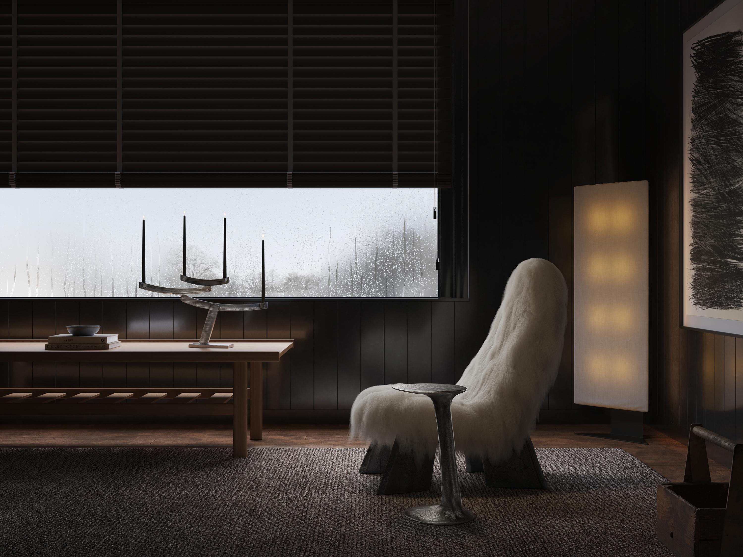 Grande table d'appoint Lava en laiton moulé noir par Atelier V&F Neuf - En vente à Geneve, CH