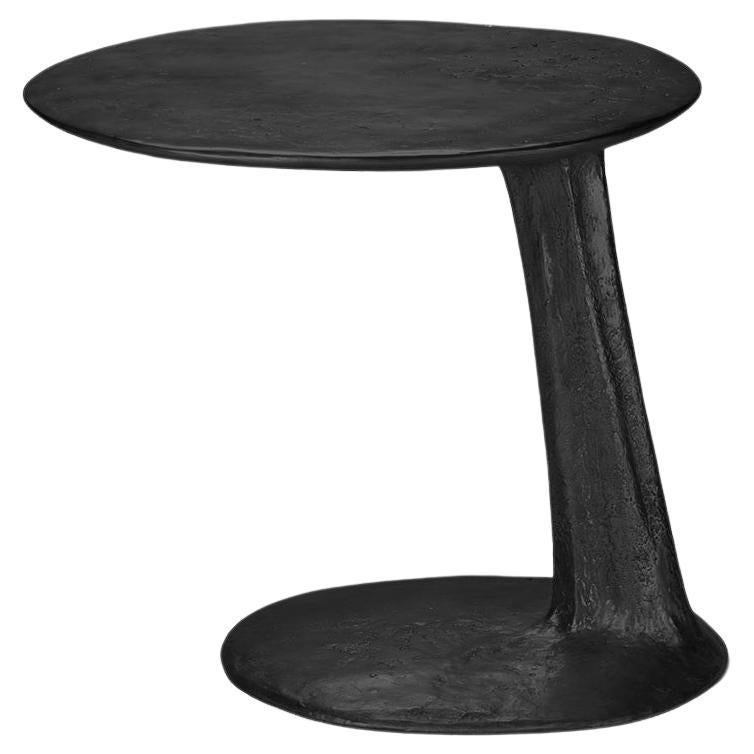 Black Cast Brass Lava Large Side Table by Atelier V&F  For Sale
