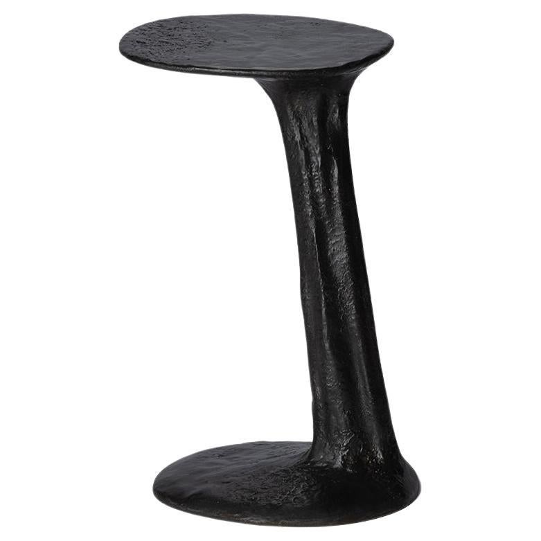 Black Cast Brass Lava Small Side Table by Atelier V&F 
