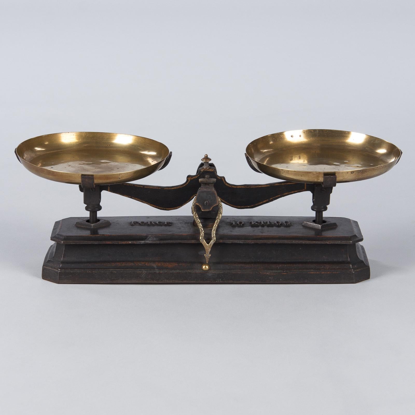 Black Cast Iron and Brass Scale by Joseph Beranger, Early 1900s 3