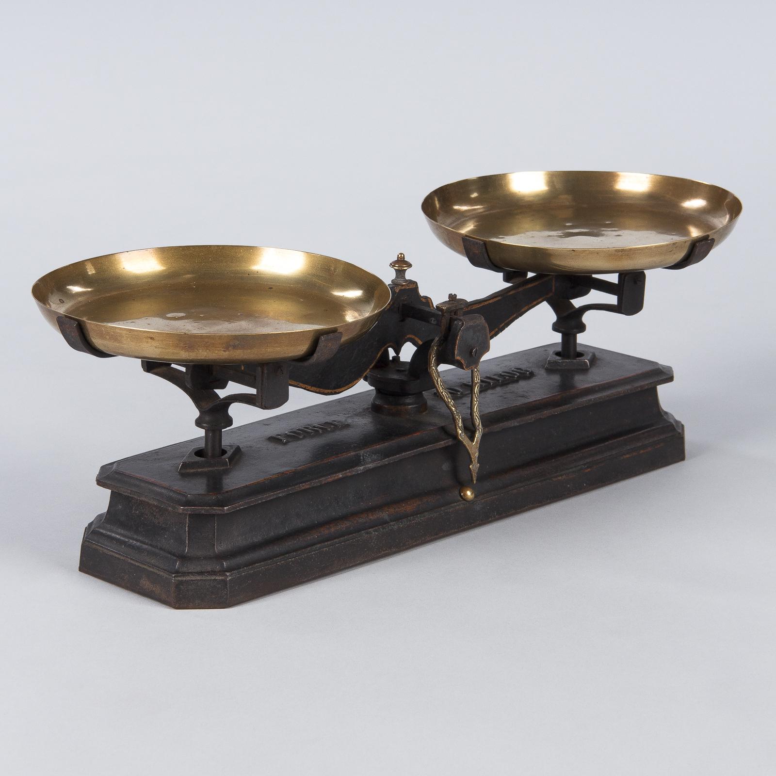 Black Cast Iron and Brass Scale by Joseph Beranger, Early 1900s 5