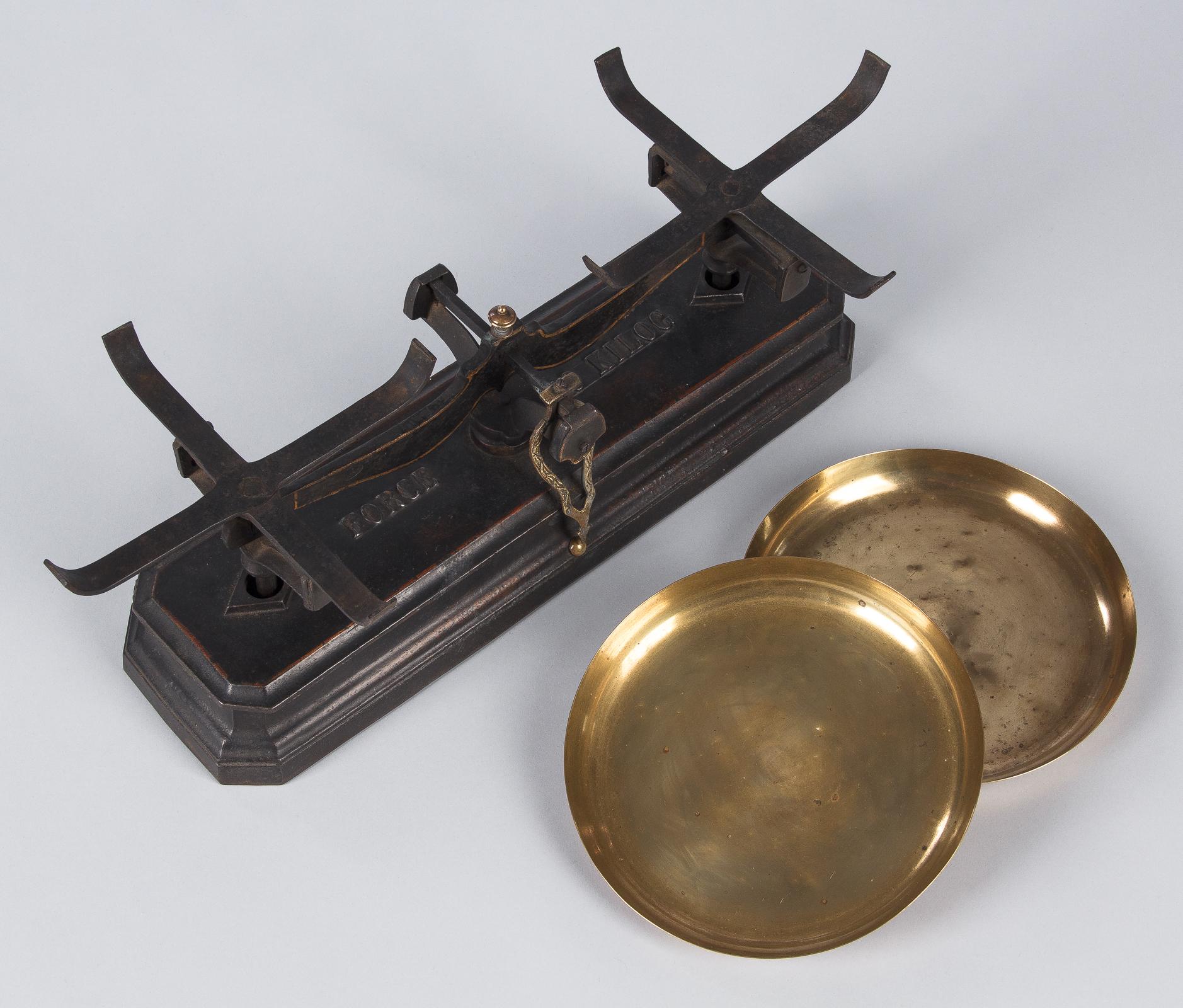 Black Cast Iron and Brass Scale by Joseph Beranger, Early 1900s 8