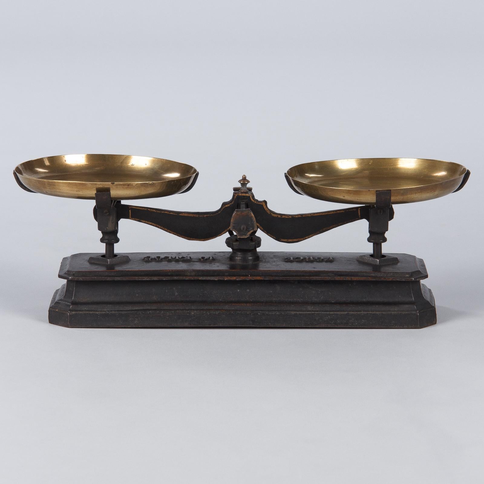 Black Cast Iron and Brass Scale by Joseph Beranger, Early 1900s 1