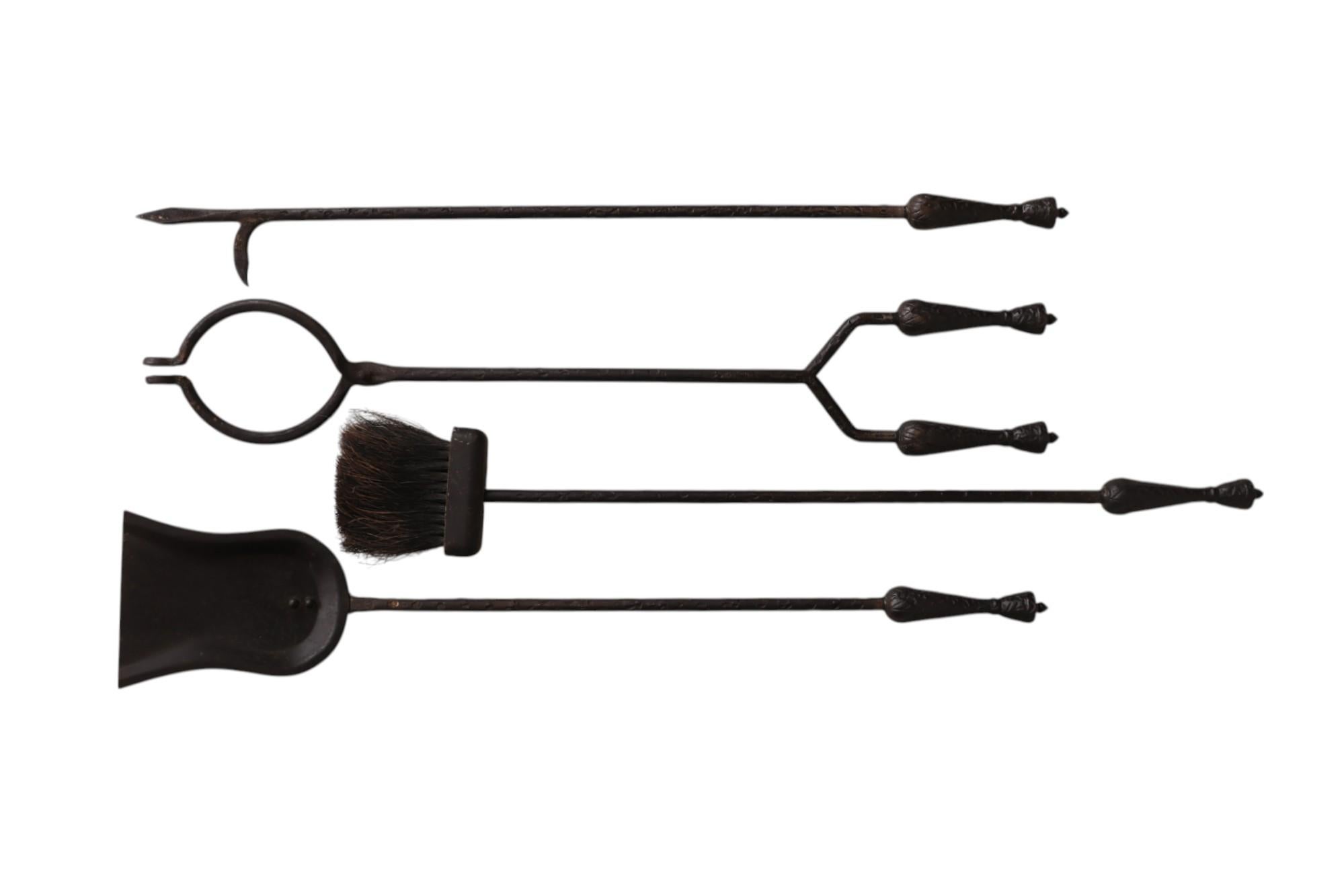 Black Cast Iron Fireplace Tools, 5pcs 2