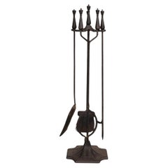 Herramientas de hierro fundido negro para chimeneas, 5 uds.