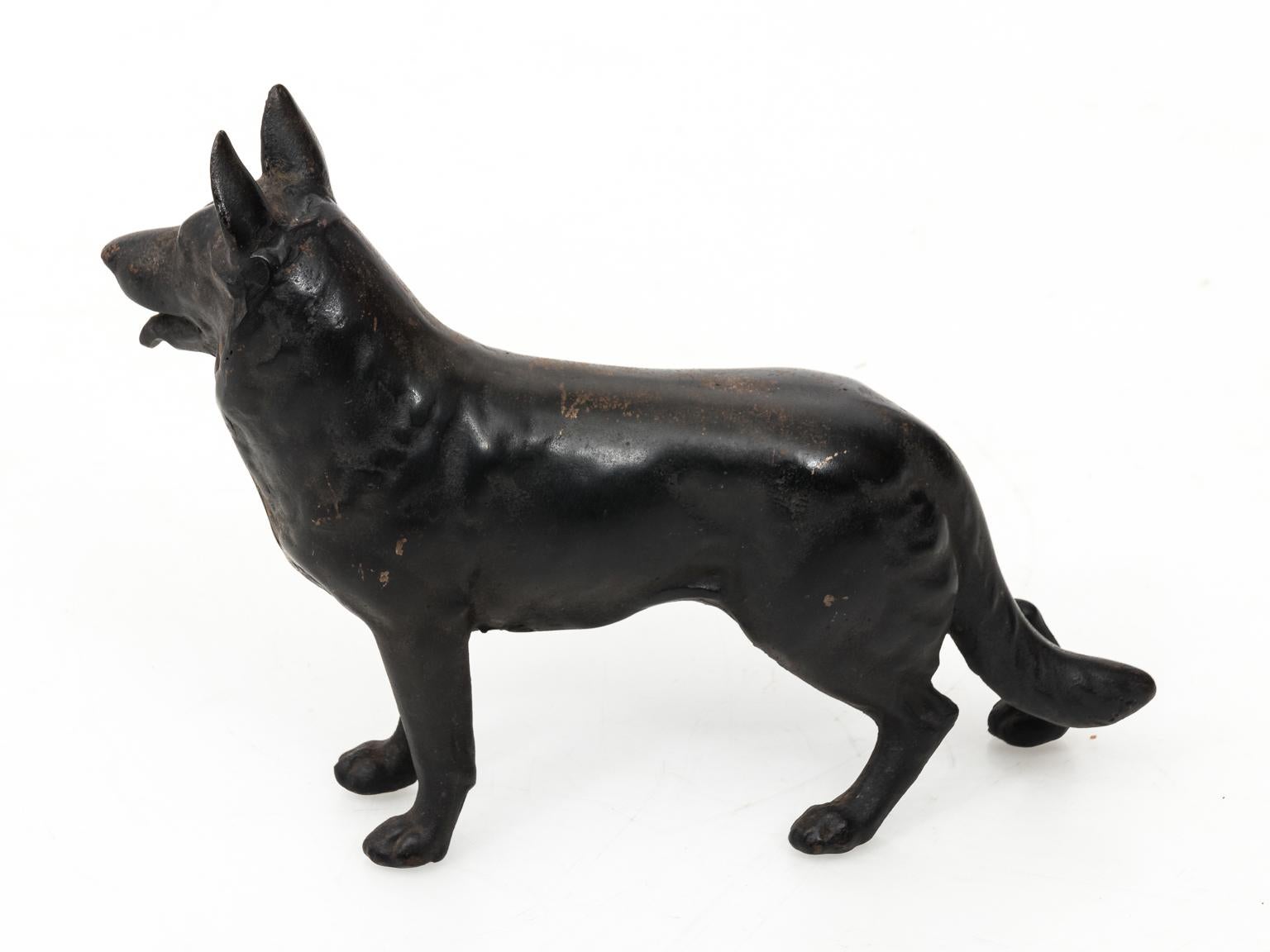 Black Cast Iron German Shepard Door Stop, circa 1950s 2
