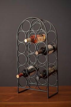 Porte-bouteilles en fonte noire de style moderne du milieu du siècle dernier d'Arthur Umanoff pour Shaver Howard