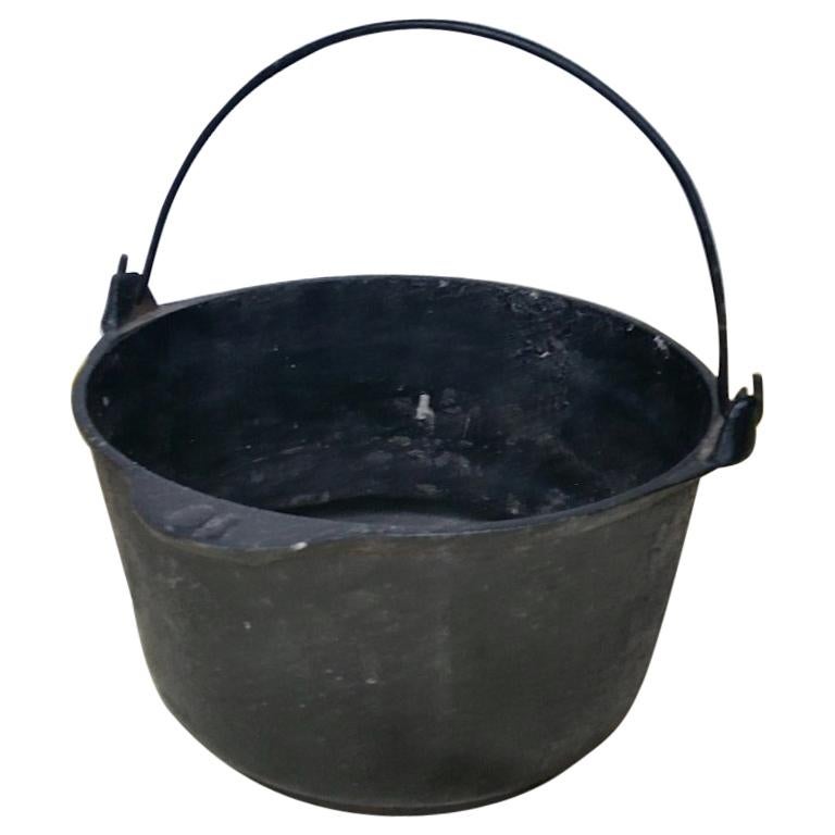 Black Cast Iron Pot with Handle