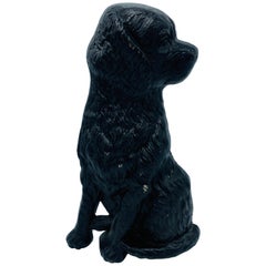 Black Cast Iron Spaniel or Retriever Door Stop, 1960s