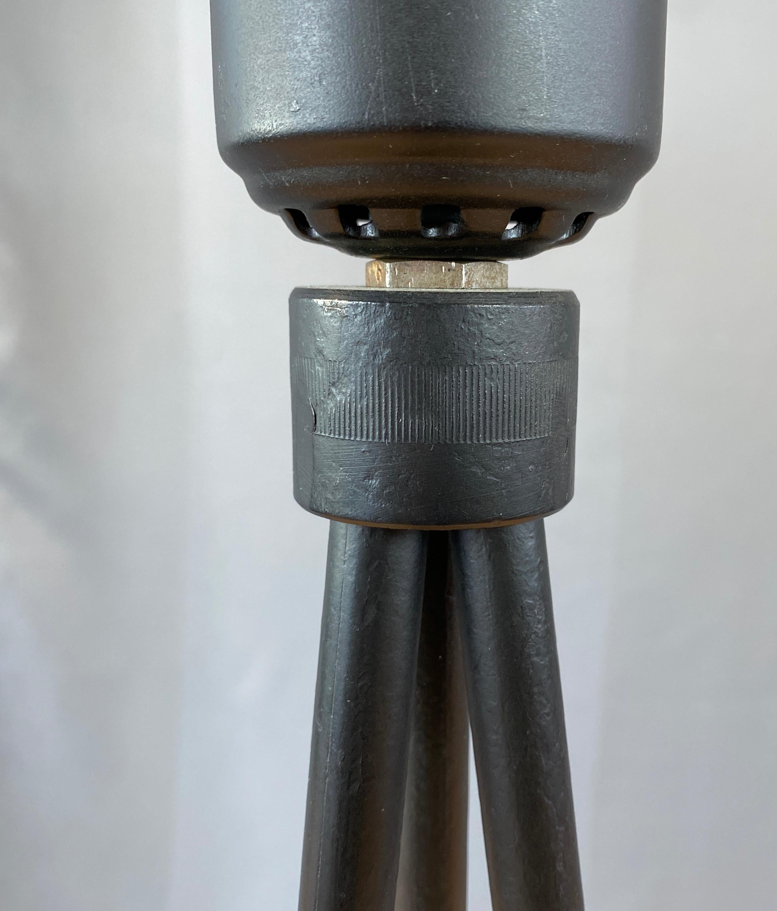 Robert Bulmore Black Cast Iron Tripod Floor Lamp, 1950s For Sale 5