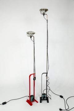 Black Castiglioni Toio Industrial Floor Lamp by Flos