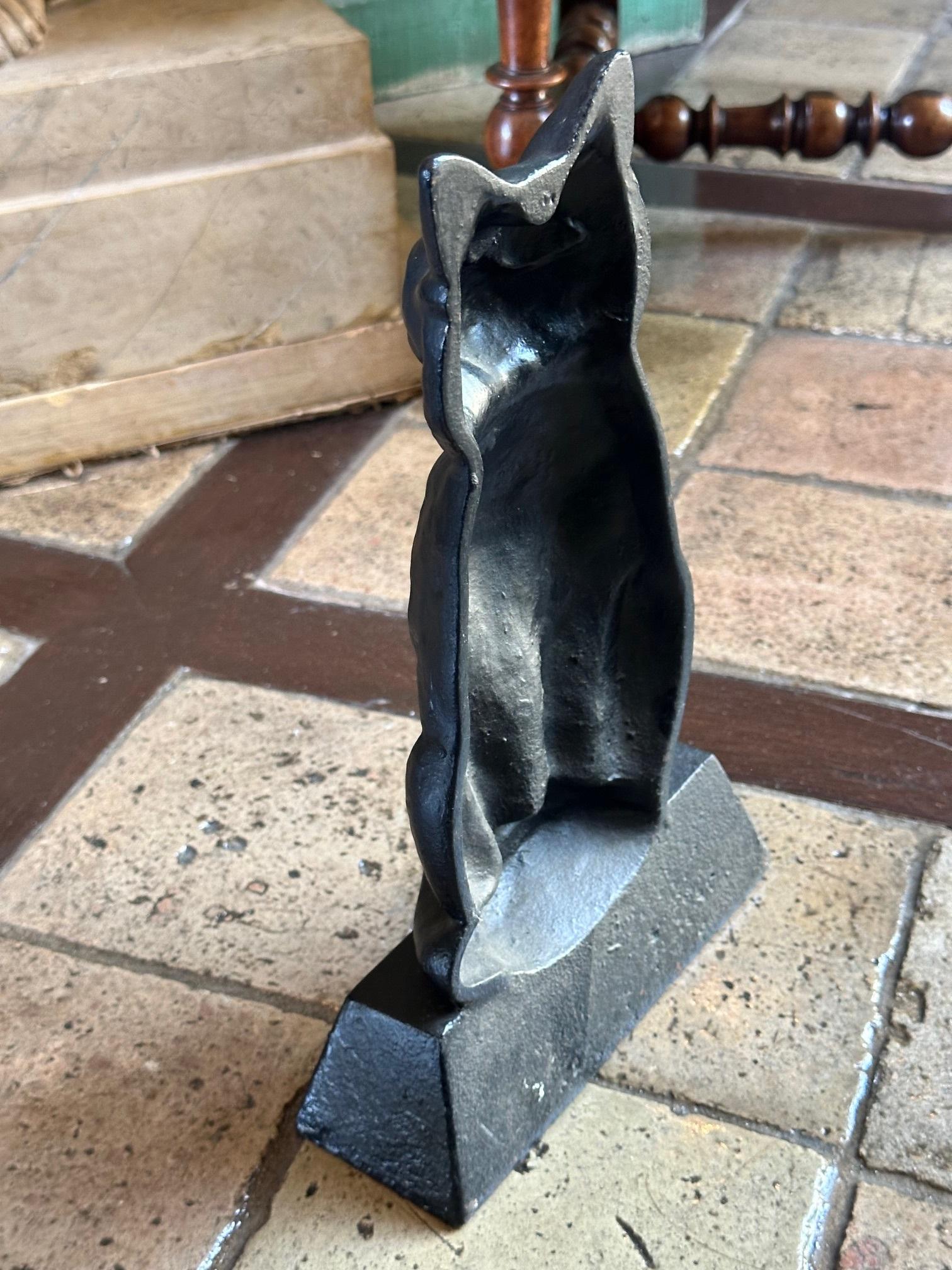 Black Cat Lovers Cast Iron Painted Door Stop Decorative object kids Bedroom For Sale 4