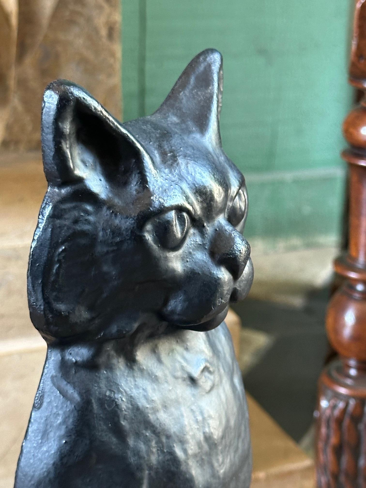 Black Cat Lovers Cast Iron Painted Door Stop Decorative object kids Bedroom For Sale 7
