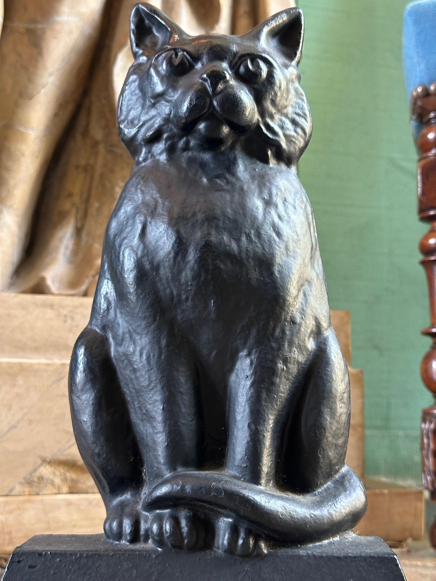 Black Cat Lovers Cast Iron Painted Door Stop Decorative object kids Bedroom For Sale 8