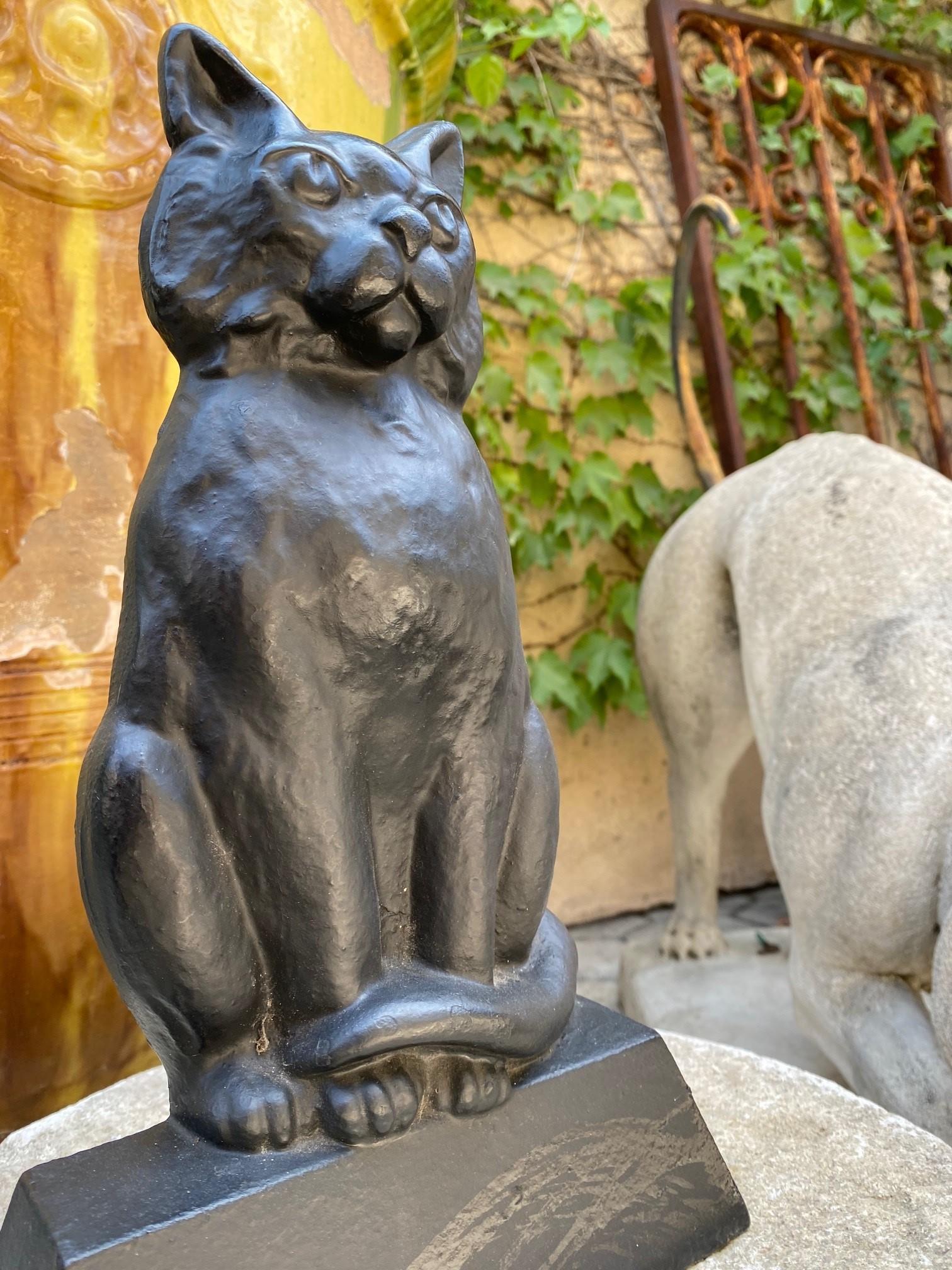 Black Cat Lovers Cast Iron Painted Door Stop Decorative object kids Bedroom For Sale 2