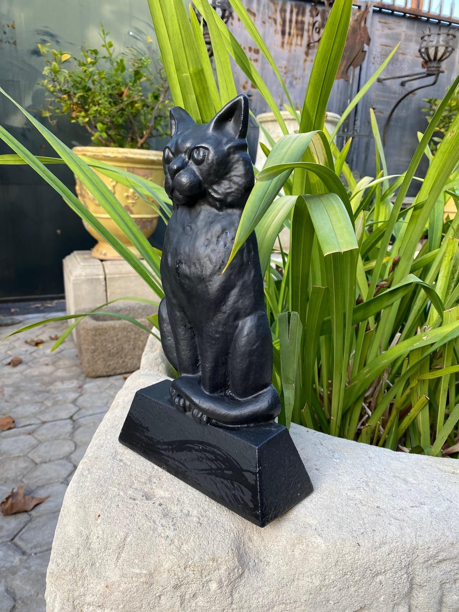 black cat doorstop
