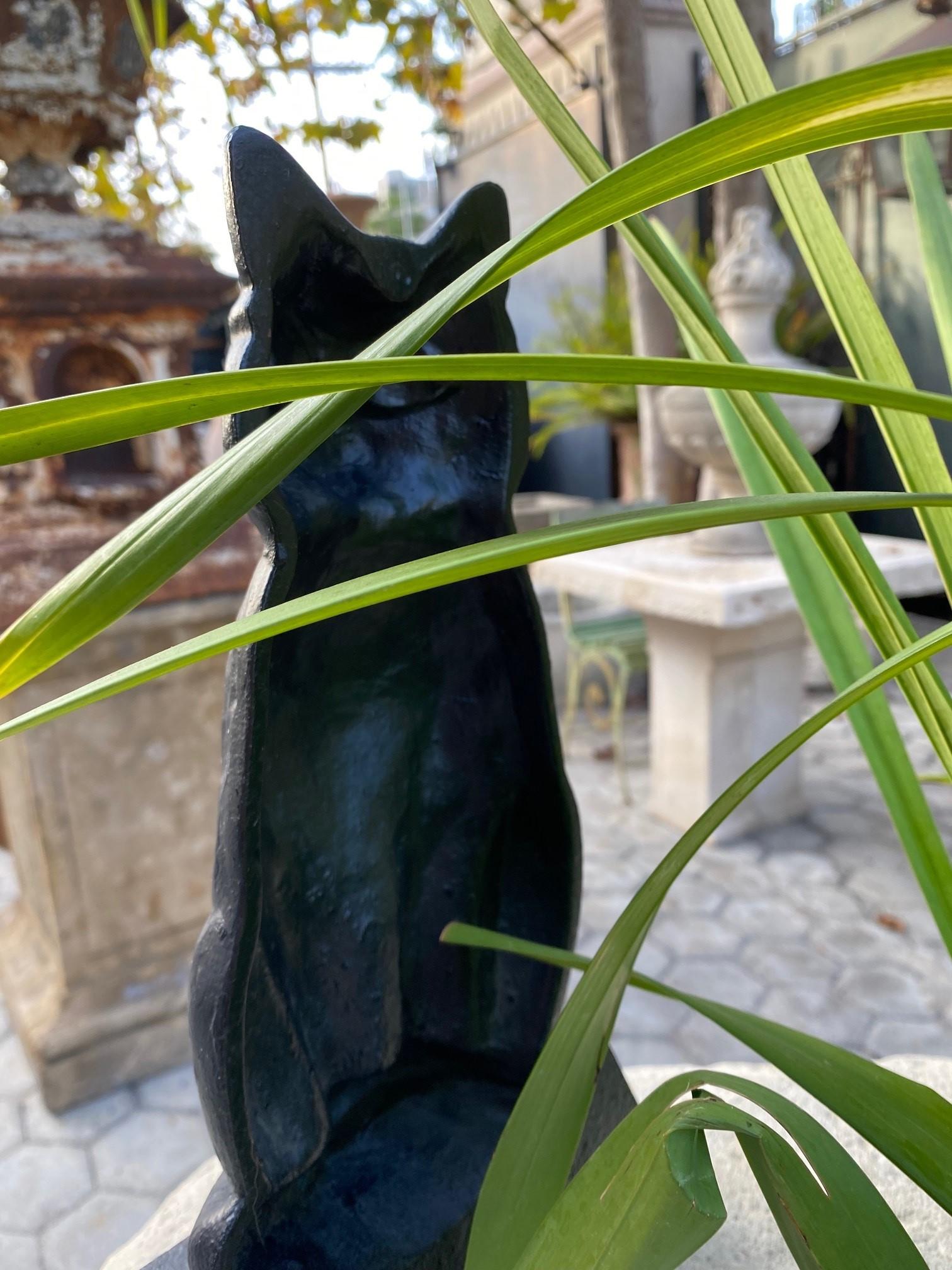 French Black Cat Lovers Cast Iron Painted Door Stop Decorative object kids Bedroom For Sale