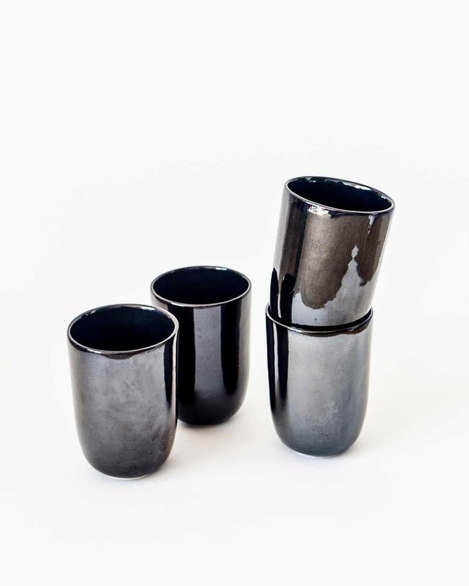 Caviar negro Platos de ensalada modernos, ecológicos y hechos a mano, set de 4 Siglo XXI y contemporáneo en venta