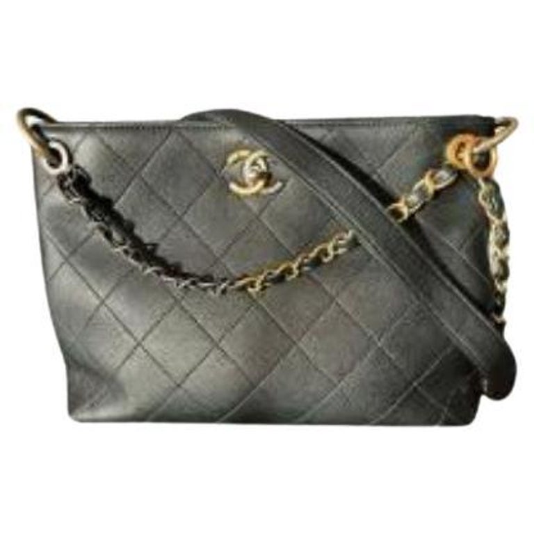 Black Caviar Leather Quilted Bag For Sale at 1stDibs