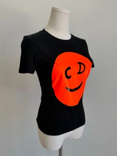 Christian Dior 2000s Black Cotton CD Smiley Graphic T-Shirt Unisex
