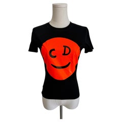 Christian Dior 2000s Black Cotton CD Smiley Graphic T-Shirt Unisex