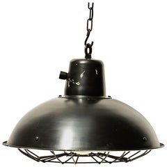Black Ceiling Lamp with Fence, circa 1960-1969