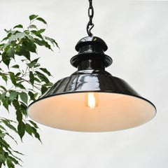 Black Ceiling Light with Perforated Neck, France, circa 1950