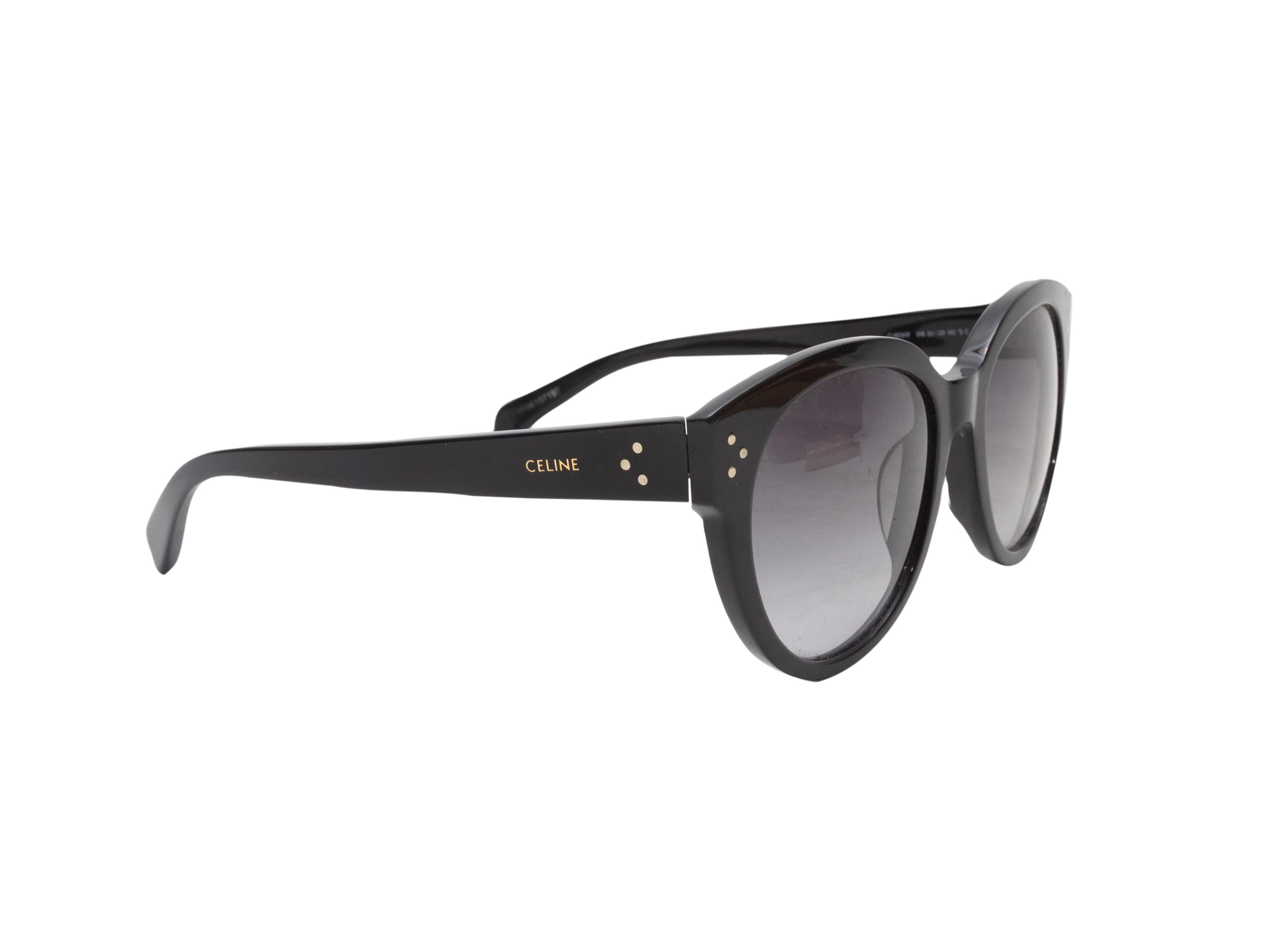 Schwarze Katzenaugen-Sonnenbrille aus Acetat von Celine. Grau getönte Gläser. 2,25