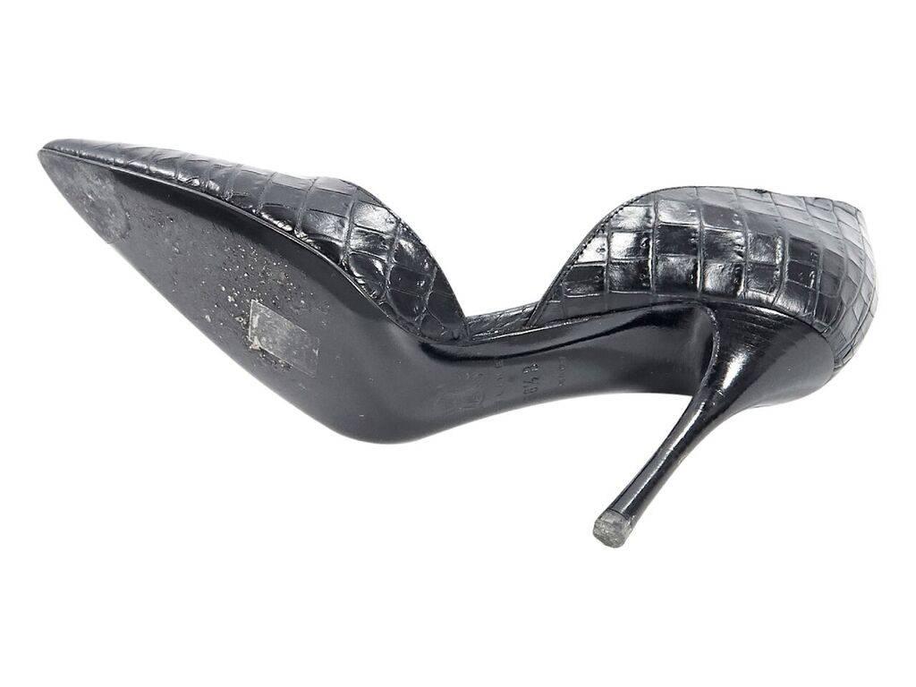 Black Celine Embossed D'Orsay Pumps In Good Condition In New York, NY